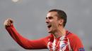 Antoine Griezmann menorehkan 19 gol untuk Club Atletico de Madrid dan menempati posisi keenam daftar top scorer La Liga Santander 2017-2018. (AFP/Philippe Desmazes)