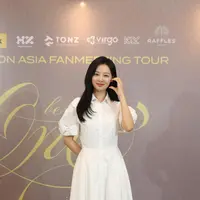 Kim Ji Won di konferensi pers "Be My One", Sabtu (31/8/2024) di Jakarta. [Foto: Ist]