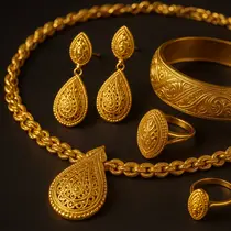 7 Model Perhiasan Emas 24 Karat yang Jadi Incaran, Investasi Sekaligus Gaya (sumber: AI)