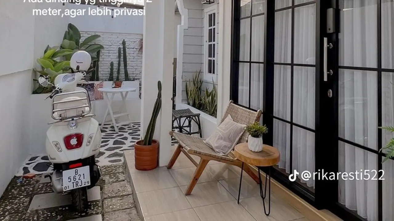Potret rumah estetik di gang sempit yang viral (Sumber: TikTok/@rikaresti522)