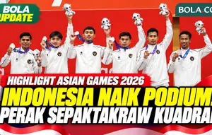 Momen Pengalungan Medali Sepaktakraw Kuadran Putra Indonesia di Asian Games 2026
