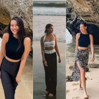 OOTD Aaliyah Massaid saat Liburan ke Pantai. [@aaliya.massaid]