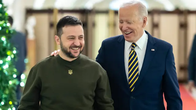 Presiden AS Joe Biden menyambut kunjungan Presiden Ukraina Volodymyr Zelensky.