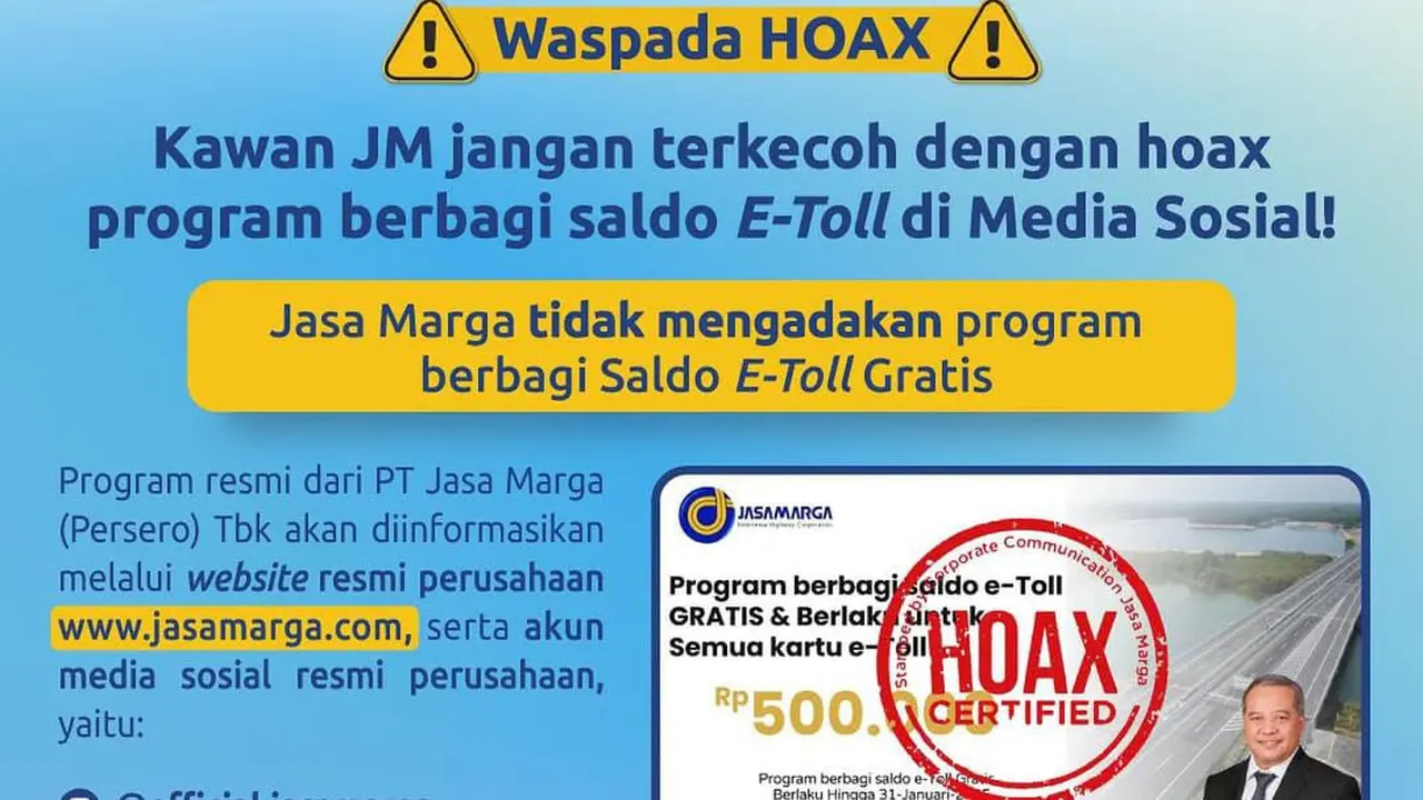 Hoaks Program e-Toll Gratis