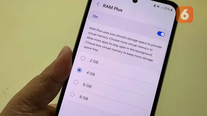 <p>Cara optimalkan performa Galaxy A55 dengan fitur RAM Plus. (Liputan6.com/ Yuslianson)</p>
