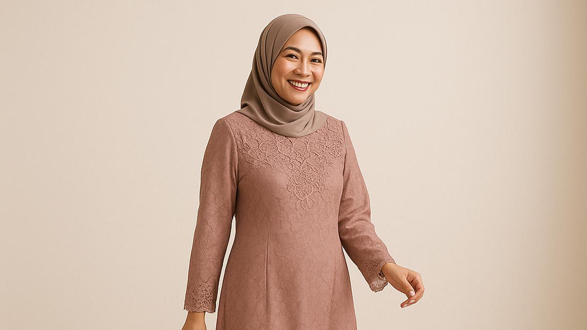 10 Rekomendasi Gamis Brokat di Dada untuk Ibu-Ibu Usia 40 Tahun, Stylish untuk Kondangan sampai Pengajian