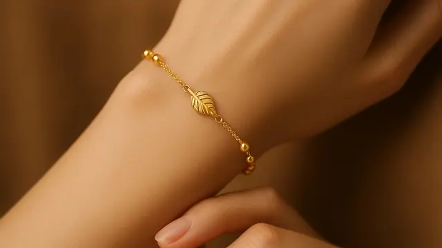 Model Gelang Emas Elegan 2 Gram Motif Daun