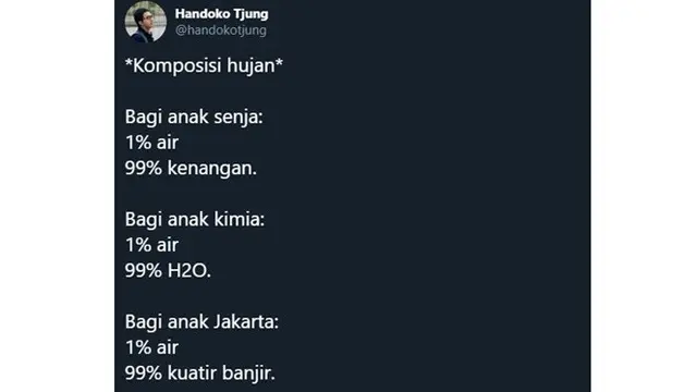 6 Drama Komposisi Hujan ala Netizen Ini Bikin Geleng Kepala