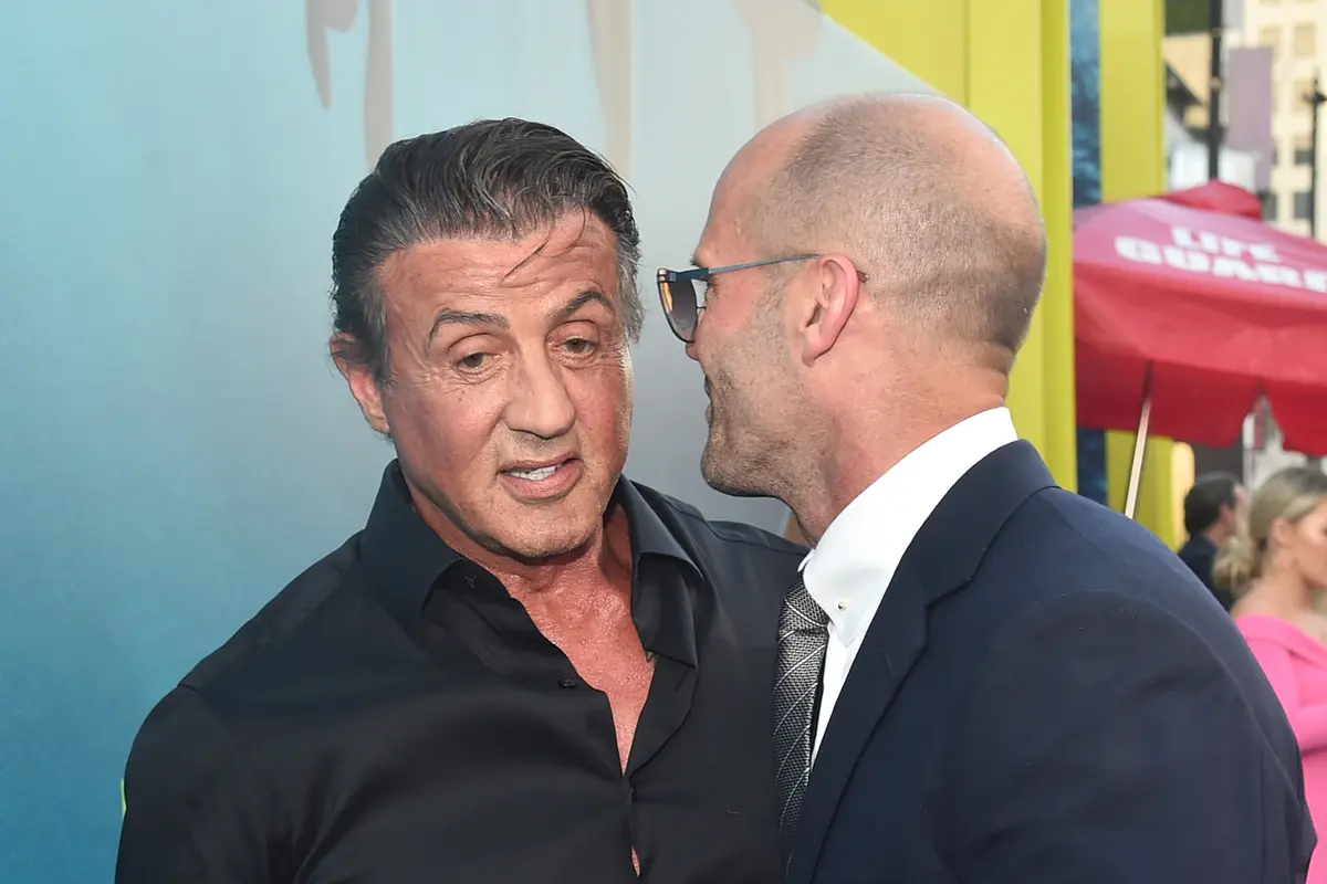 Gaya Sylvester Stallone dan Jason Statham di Pemutaran Film The Meg