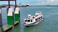 Kapal speedboat yang penumpangnya loncat ke luar rute Nunukan-Tarakan Kalimantan Utara.