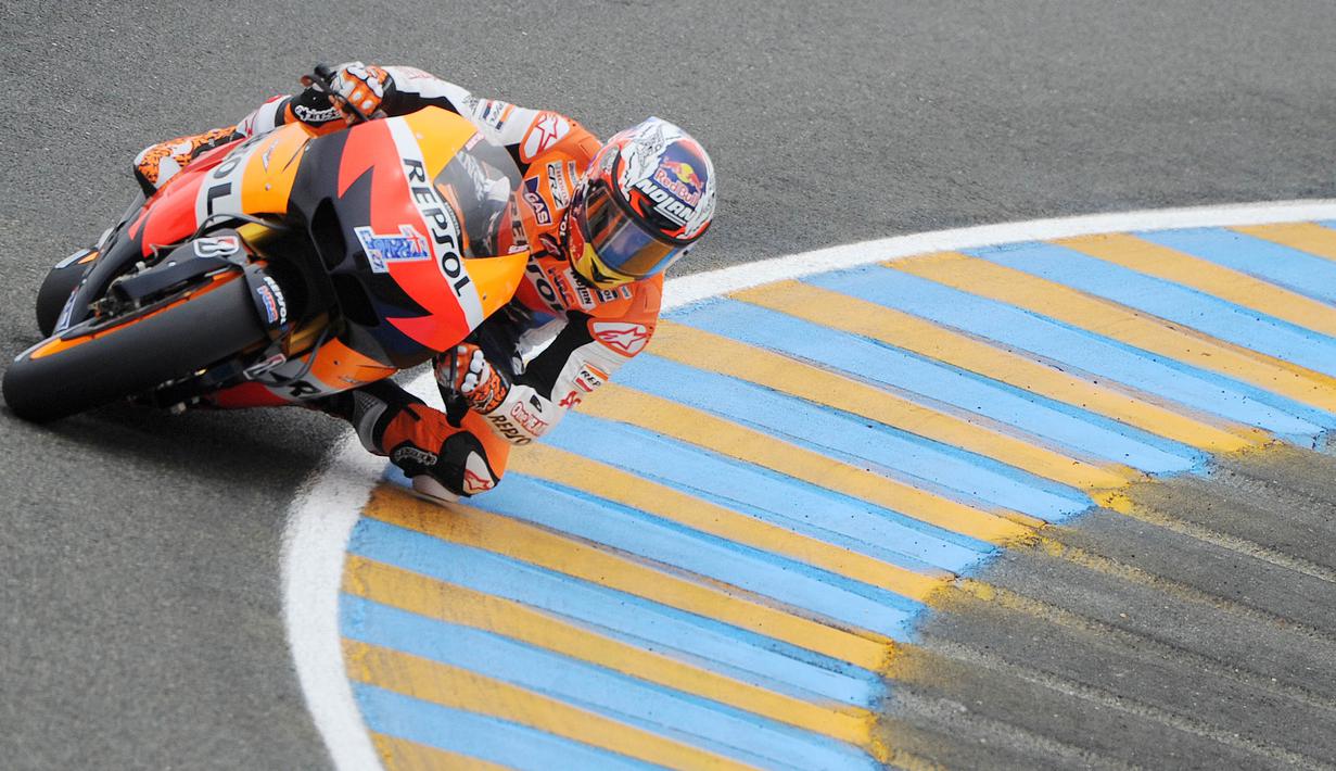 Casey Stoner, menjadi yang tercepat di MotoGP Prancis pada tahun 2011. (AFP/Jean-Francois Monier)