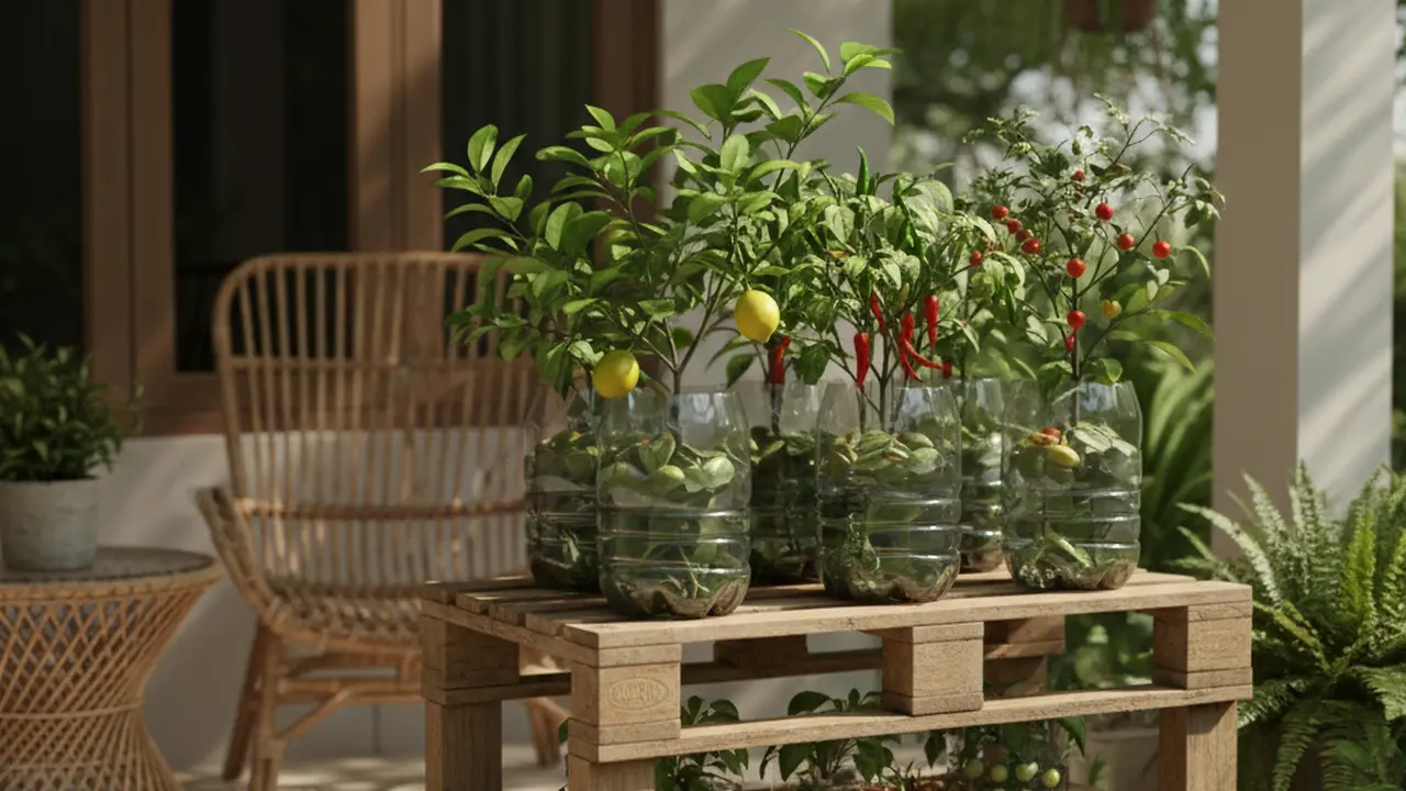 Desain Kebun Buah Mini di Rumah Sempit. AI