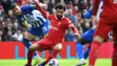 Gol Mohamed Salah pada menit ke-65 menjadi penentu kemenangan Liverpool atas Brighton. (AP Photo/Rui Vieira)