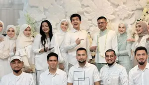 4 Gaya Couple Artis saat Hadir Akad Nikah Irish Bella dan Haldy Sabri. [@dhiniaminarti]