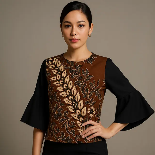 7 Model Baju Batik Lengan Terompet, Tampil Anggun dan Kekinian