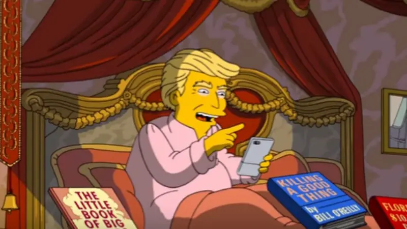 Kartun The Simpsons ejek 100 hari kerja Donald Trump