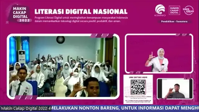 Nadya Putri Salsabila menjadi narasumber program literasi digital nasional sektor pendidikan Sumatra untuk siswa dan guru di Medan. (Foto: Dok. Kementerian Kominfo RI)