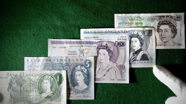 Mata uang poundsterling Inggris bergambar Ratu Elizabeth II. (AFP) (Bank of England)