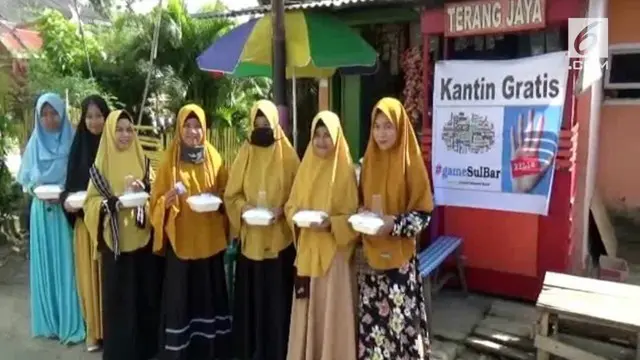 Sebuah komunitas milenial di Polewali Mandar Sulawesi Barat membuka kantin gratis khusus bagi kaum dhuafa.