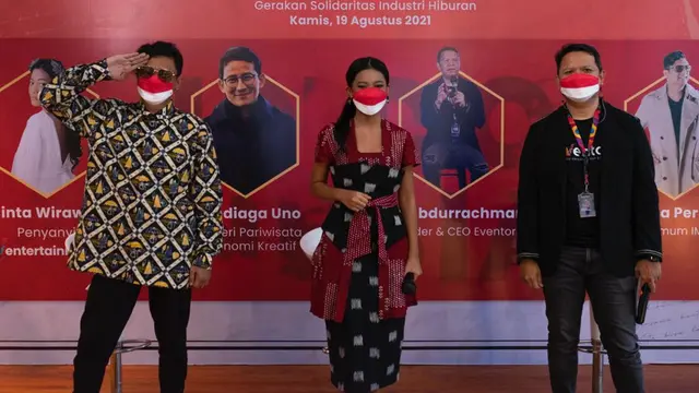 CEO Eventori Rio Abdurrachman bersama Cinta Wirawan dan Nanda Persada, Ketua Umum IMARINDO.