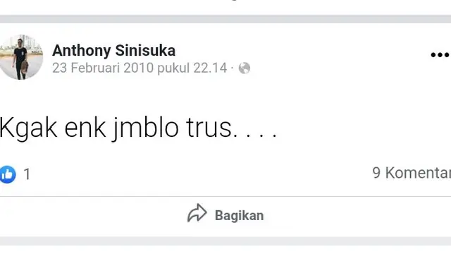 7 Status Facebook Lawas Anthony Ginting Saat Remaja Ini Kerap Galau Karena Asmara