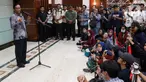 Menteri Koordinator Bidang Politik, Hukum, dan Keamanan (Menko Polhukam) Mahfud MD memberikan keterangan pers di Gedung Kemenkopolhukam, Jakarta, Kamis (1/2/2024). (Liputan6.com/Herman Zakharia)