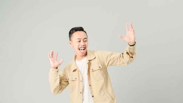 Ilustrasi pria bahagia dan percaya diri