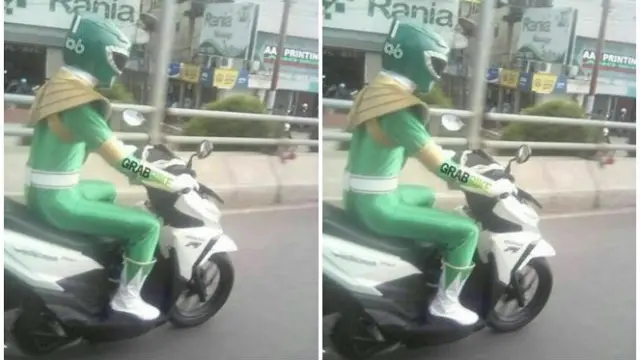 6 Momen Kocak Ojek Online saat Pakai Jaket, Bikin Tepuk Jidat