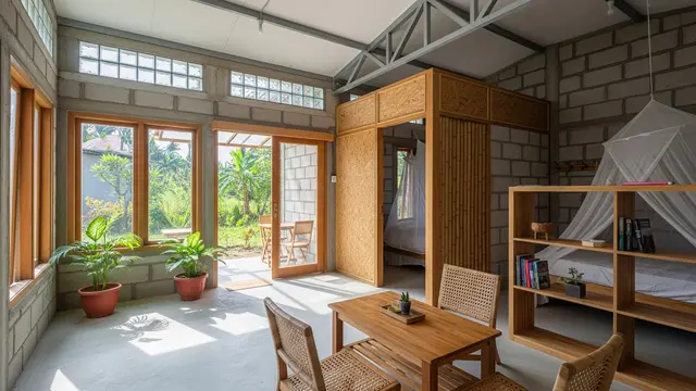 Desain Rumah Kecil Budget Terbatas Tapi Terasa Luas/ Ilustrasi Gambar Oleh AI