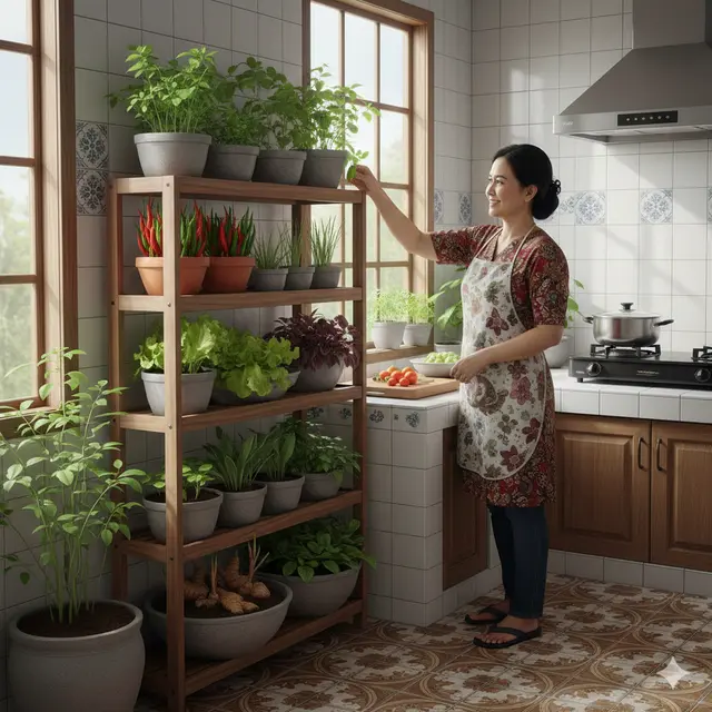 Kebun sayur dekat dapur (Foto: Gemmini AI)