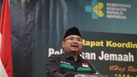 Menag RI Yaqut Cholil Qoumas mengumumkan bahwa Indonesia kembali mendapat kuota haji 221.000 jemaah pada 2024 nanti. (FOTO: MCH PPIH ARAB SAUDI 2023)
