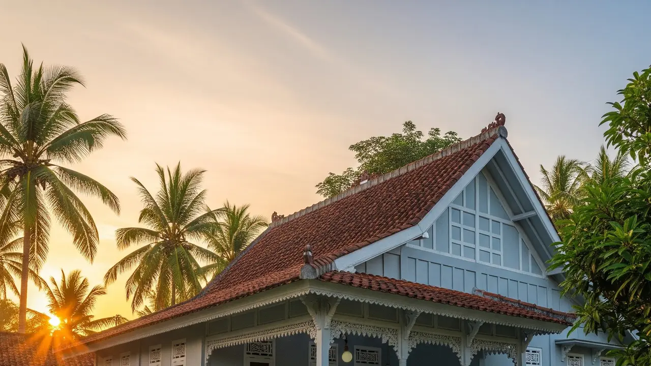 Pilihan Warna Cat Rumah untuk Rumah di Desa Menghadap Timur (Image by Gemini AI)
