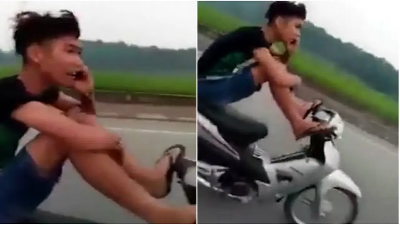 Kendarai Supra Fit Pakai Kaki Sambil Nelpon, Didenda Rp 4,48 Juta