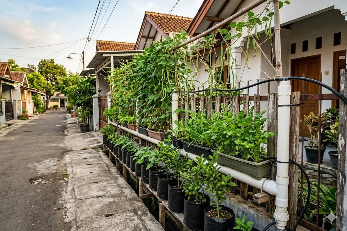Ide Kebun Sayur Vertikal di Pagar Sempit yang Tetap Produktif Sepanjang Musim