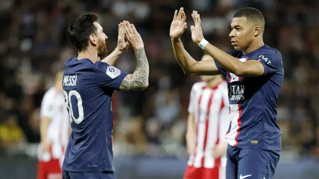 Foto: Mbappe dan Messi Tampil Kompak, PSG Pesta Gol ke Gawang Ajaccio di Liga Prancis