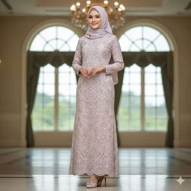 Model Gamis Brokat Among Tamu