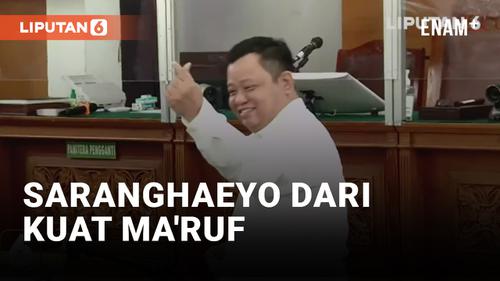VIDEO: Kuat Ma'ruf Beri Simbol Saranghaeyo saat Sidang