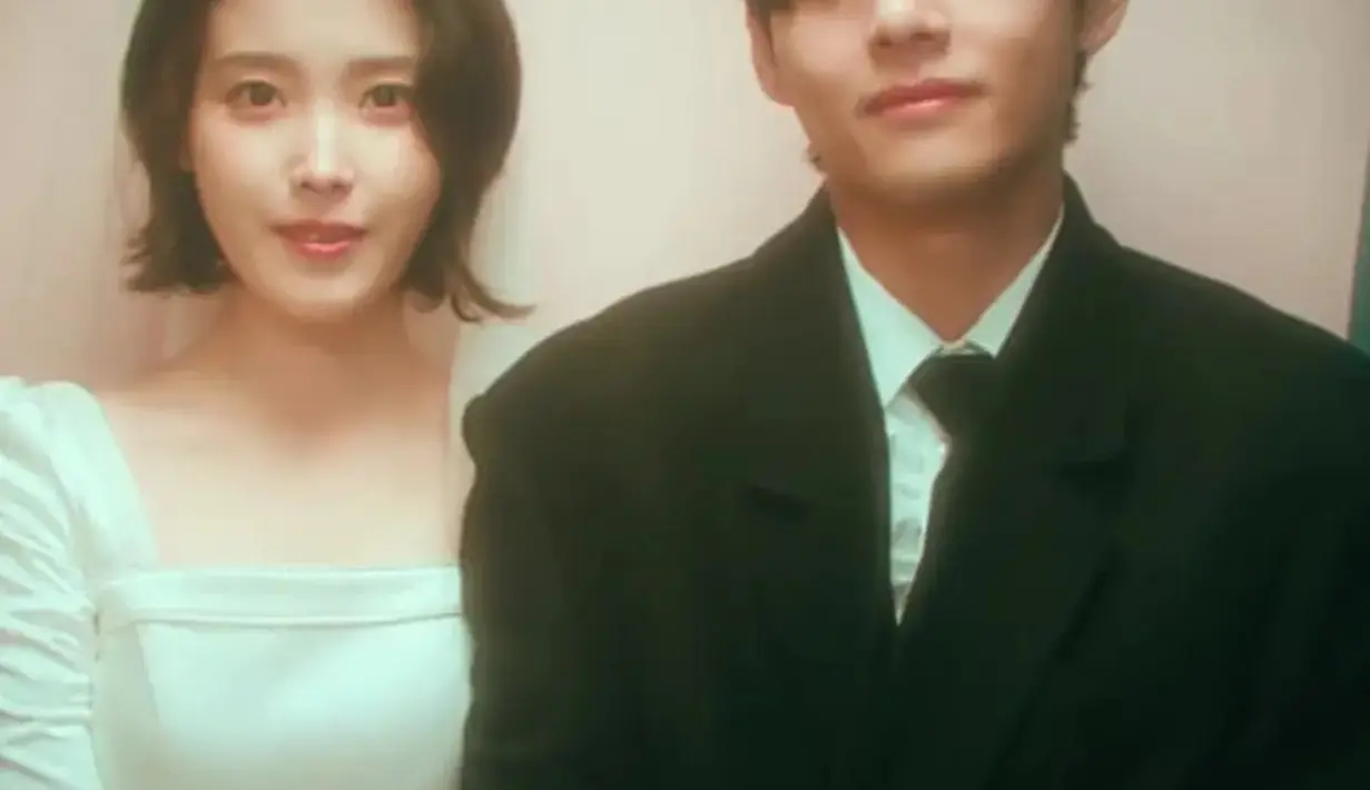 Di video klip ini, IU dan V BTS tampil menjadi sepasang pengantin. [Foto: Instagram/shinb.__1]