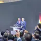 Saat membuka Pavilun Indonesia di Hannover Messe 2023, Presiden Joko Widodo (Jokowi) menyatakan, pemilihan Kapal Pinisi ini menjadi bentuk semangat Indonesia dalam mengarungi masa depan. (Liputan6.com/Septian Deny)