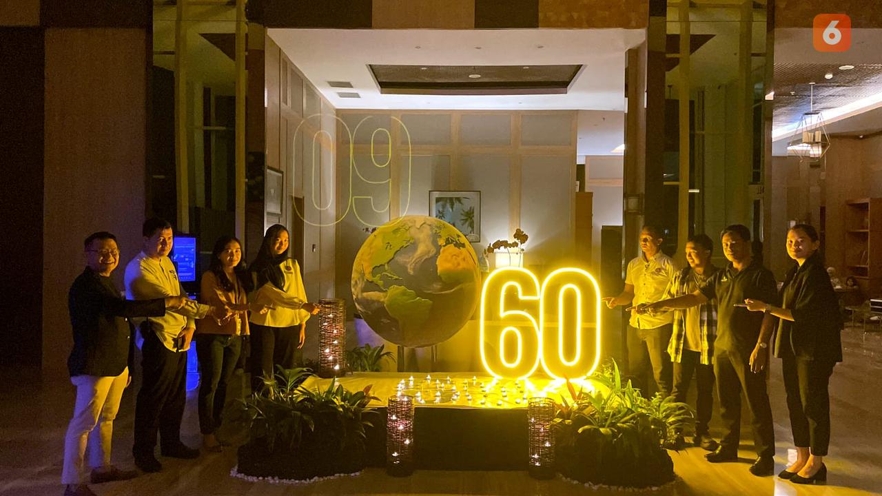 The Rinra Ikuti earth hour (Liputan6.com/Fauzan)