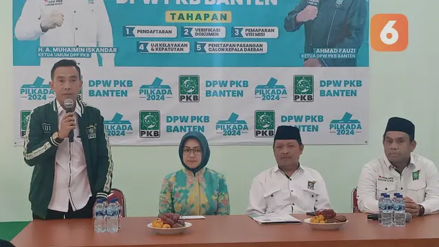 Airin Rachmi Diany Mengembalikan Formulir Pilgub Banten ke PKB. (Rabu, 01 Mei 2024). (Yandhi Deslatama/Liputan6.com).