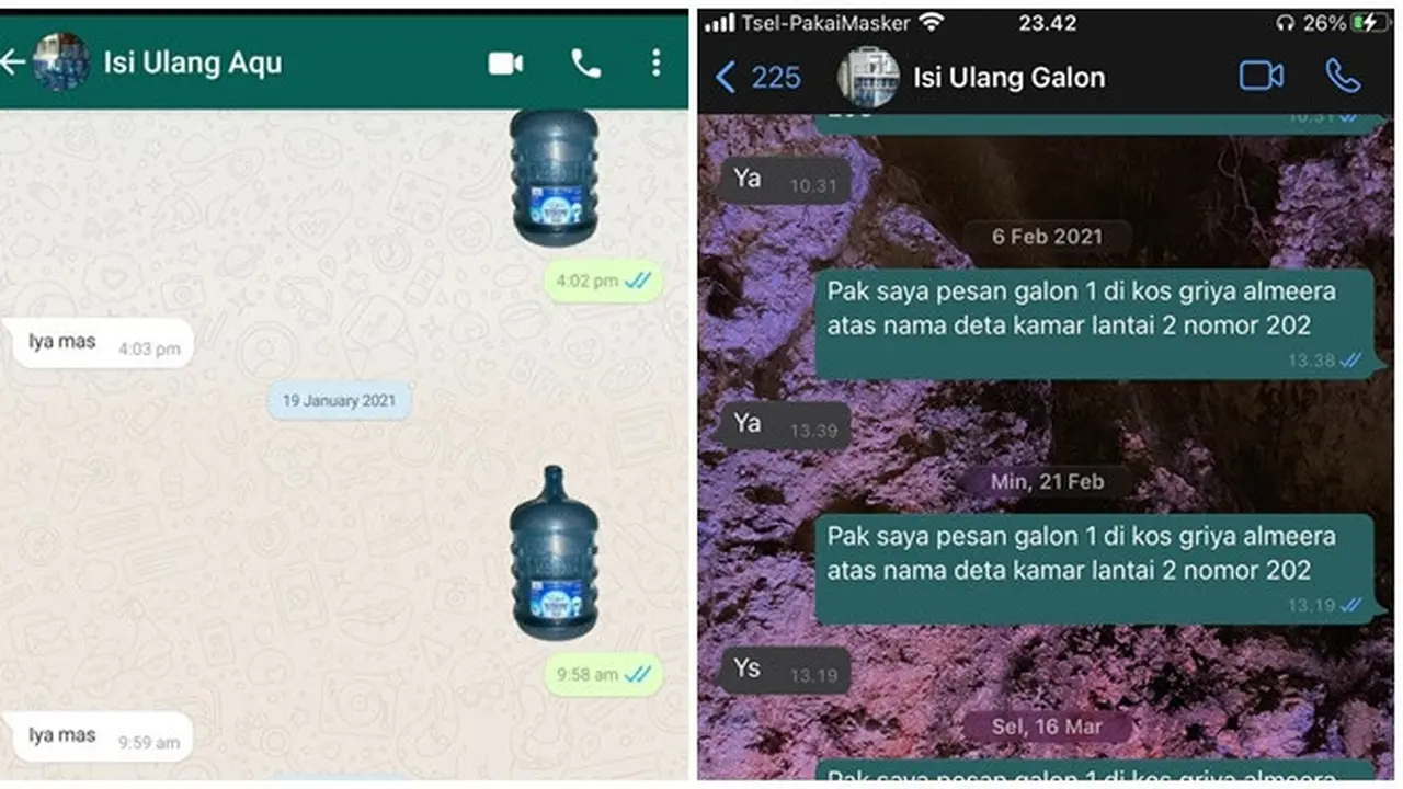 6 Chat Pesan Galon ala Anak Kos Ini Bikin Senyum, Simpel Tanpa Ribet