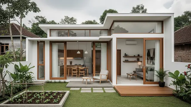 Model Rumah Kecil dengan Taman Mungil 2025/ Ilustrasi AI