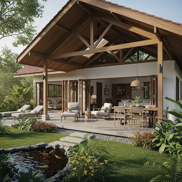 Rumah Kampung 1 Lantai dengan Teras Lebar (Gemini AI)
