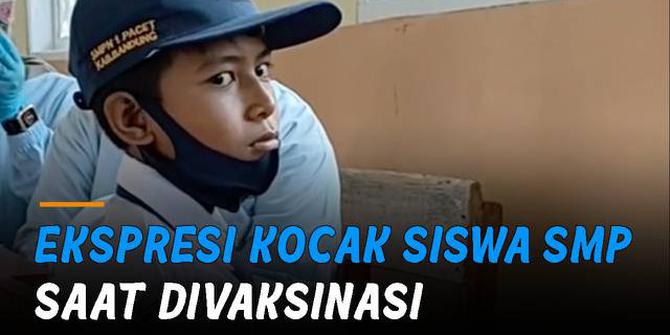 VIDEO: Divaksinasi Sambil Makan Cemilan, Ekspresi Siswa SMP Ini Bikin Ngakak