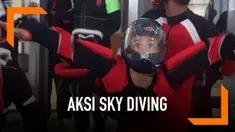 Jajal indoor sky diving di Pusat Pendidikan dan Latihan Pasukan Khusus Batujajar, Bandung, Jawa Barat. Olivia mendapat arahan penerjun payung wanita yang sudah mendunia, Naila Novaranti.