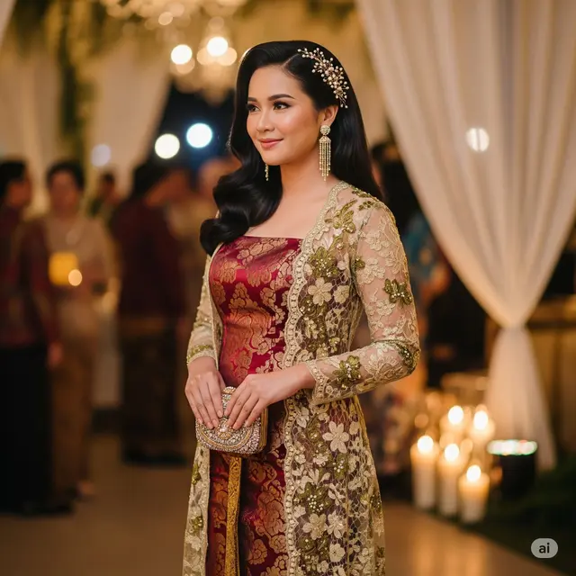 Long Dress Brokat Bordir Floral