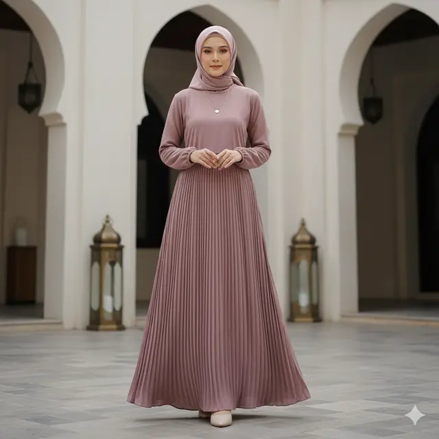 Tren Model Gamis Pleated untuk Ramadan 2026