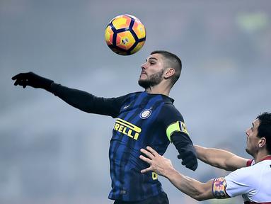 Inter Milan menang 2-0 atas Genoa pada laga pekan ke-16 Serie A di Giuseppe Meazza, Minggu (11/12/2016). Sepasang gol Inter dicetak Marcelo Brozovic menit ke-38 dan 69. (AFP/Filippo Monteforte)