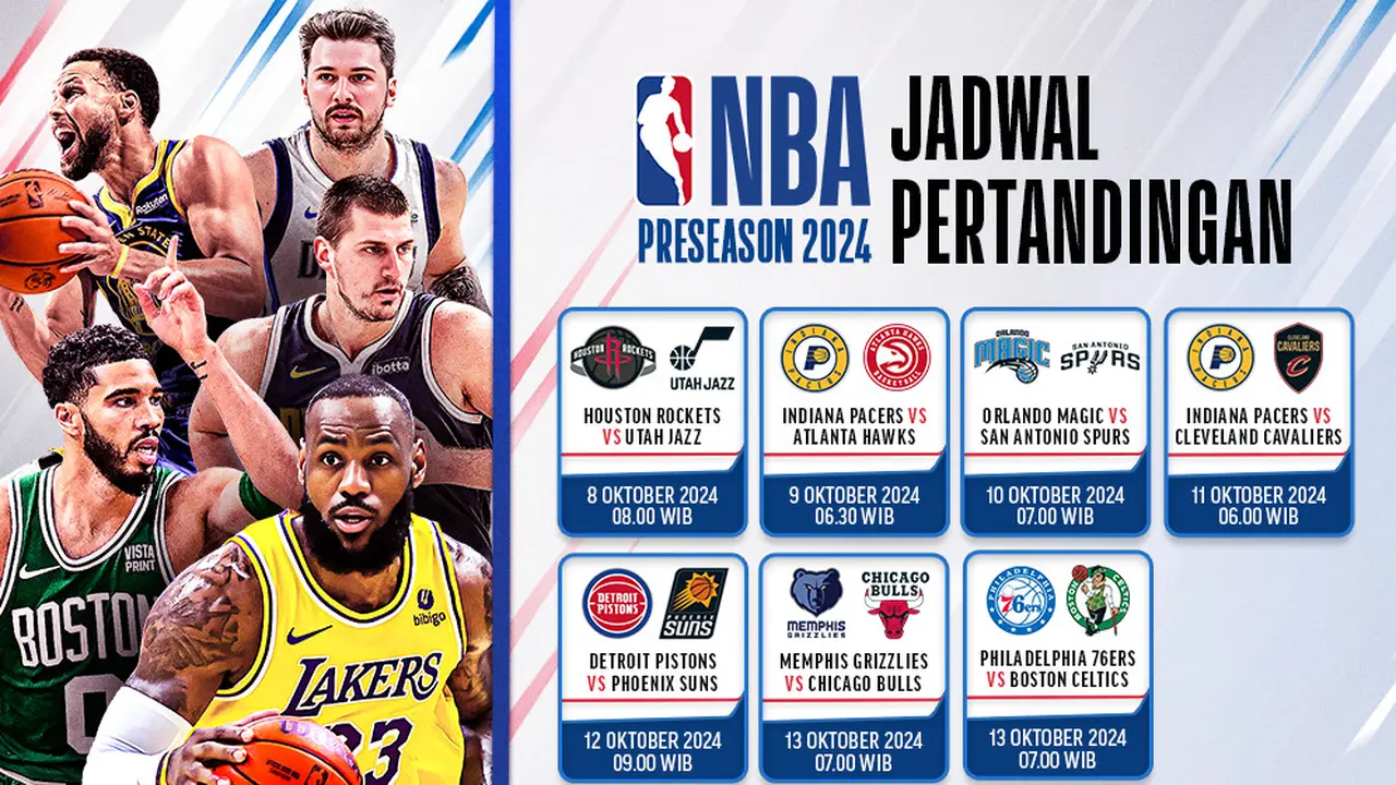 Jadwal NBA Preseason 2024/25 di Vidio